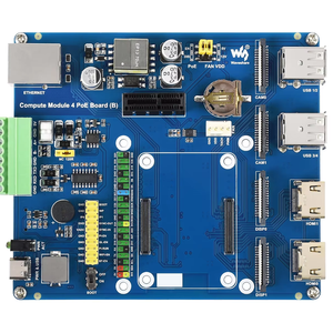 <span class=keywords><strong>Raspberry</strong></span> <span class=keywords><strong>Pi</strong></span> Compute Module 4 Placa Base PoE Base(B) POE Gigabit ETH 40Pin GPIO PCIe Gen2 RS232 RS485 Entrada de Energia 5V - Product Image 1