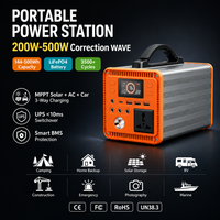Station d'alimentation portable 500W, prise AC 230V, LiFePO4, solaire MPPT, alimentation de secours domestique, entrée USB-C DC pour les ménages