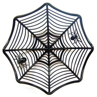 Halloween decoratie 2026: zwarte spinnenweb schaal, fruitplateau, snoep- en biscuitset, mandje, schaal, Halloween feestbenodigdheden