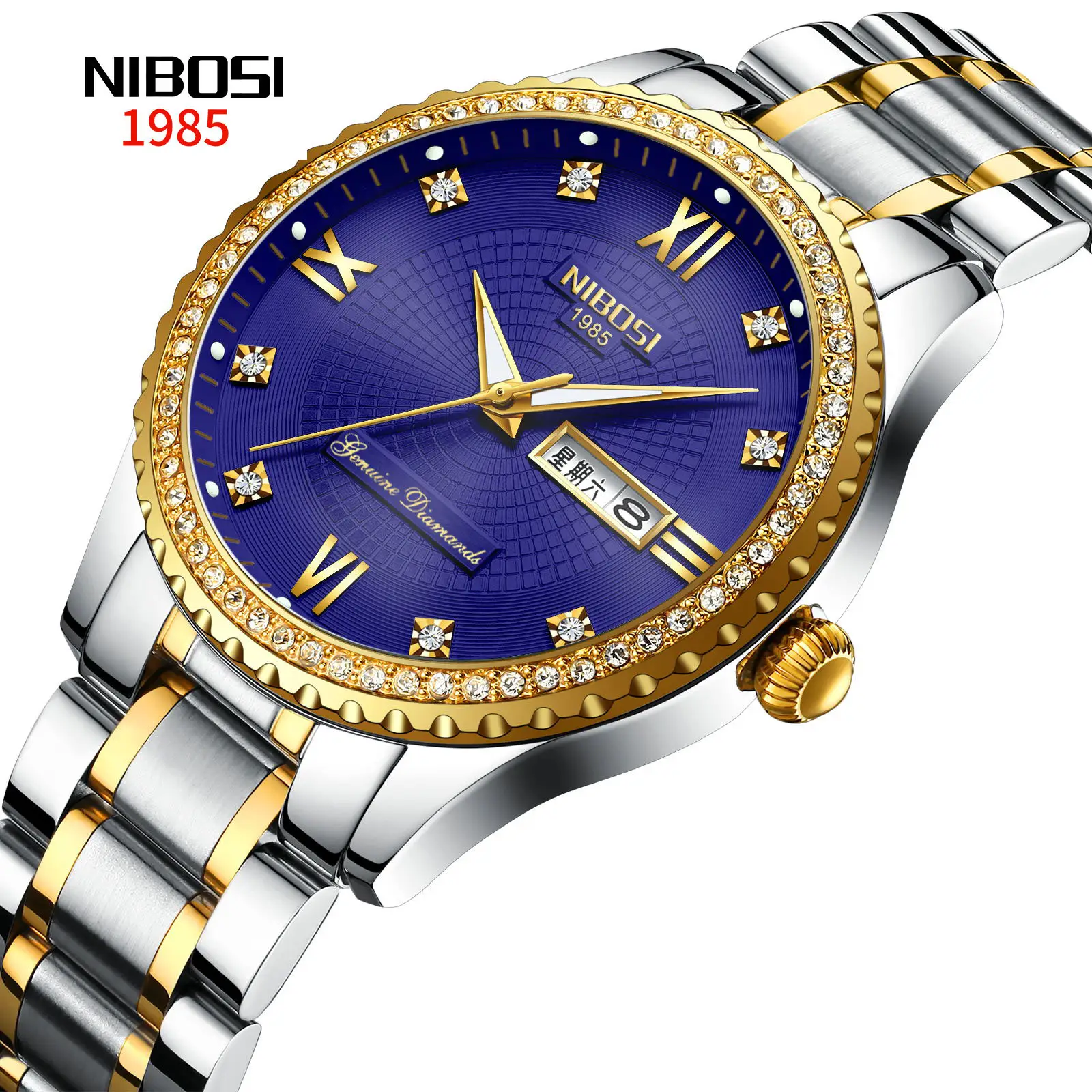 NIBOSI 2315 Drop Shipping 2018 New Arrival NIBOSI Classic Dress Mens Watch with Diamond