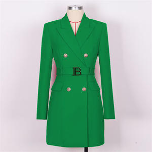 Giacca da <span class=keywords><strong>Donna</strong></span> Professionale in Stile Francese Primaverile con Vita Sottolineata, Modello Doppio Petto a Maniche Lunghe con Cintura - Product Image 2