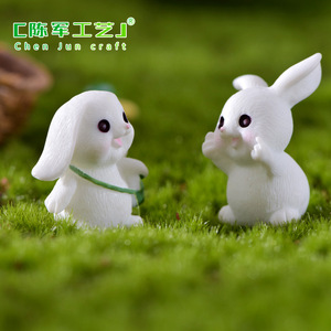 Nuovo Modello di Coniglietto Bianco Industrioso in Resina, Accessori Decorativi per Micro-Paesaggi e Giardinaggio Fai-da-Te, Ornamento Vivace e Carino - Product Image 3