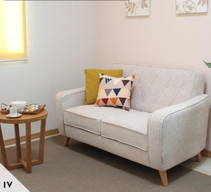 Modern 2-Seater Blue Fabric Tufted <strong>Sofa</strong> for Living Room Hotel Villa-<strong>120cm</strong> Width - Product Image 4