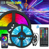 Bande LED RGB Joystar SMD 5050 pour TV, synchronisation, 5V, 4M, USB, contrôle par application, éclairage de fond pour TV avec télécommande 24 touches