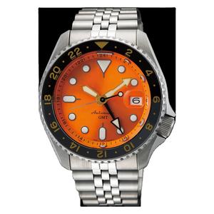 สายนาฬิกาข้อมือสแตนเลสสตีลหรูหราจากผู้ผลิตโดยตรง นาฬิกาจักรกลสองหัว หน้าปัดคริสตัลแซฟไฟร์ พร้อมเข็มบอกเวลา กันน้ำ 3BAR - Product Image 1