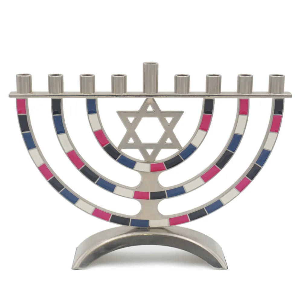 중국 공장 도매 주문 유태인 Hanukkah 장식 Menorah Chanukah 장식 9 가지 Hanukkah 캔들 홀더