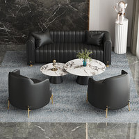 Canapé de réception et de négociation en métal, personnalisable, style luxe léger, nordique décontracté, pour bureaux de vente, clubs, concessionnaires 4S et espaces café, avec banquette double