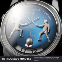 Montres automatiques mécaniques doubles dynamiques personnalisées et extravagantes SW200 avec minutes rétrogradées, heures errantes et miroir saphir
