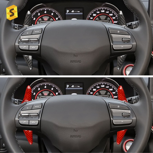 Accessoires d'intérieur de <span class=keywords><strong>voiture</strong></span> en Fiber de carbone ES Paddle Shifters Cover pour Hyundai Oncino Phase One 2019 pour l'instant - Product Image 3