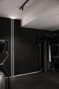 Black 3D <strong>Wall</strong> <strong>Panel</strong> Soundproof Wood Slat <strong>Panel</strong> With Aluminium <strong>Led</strong> Profile <strong>Light</strong> Interior Sectional With <strong>Led</strong> <strong>Lights</strong> Black - Product Image 2