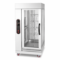 Four à rôtir au gaz en acier inoxydable avec porte en verre transparent pour usage commercial dans les restaurants et cuisines de barbecue