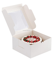 Boîtes de Pâtisserie en Papier Kraft Blanches 10x10x5 Pouces avec Fenêtre, Contenants à Gâteaux Jetables, Boîtes d'Emballage pour Desserts