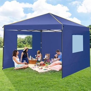 Grande tente rétractable en PVC avec cadre en acier 3x3 pour événements en plein air, mariages, salons professionnels - 10x10 avec une distance de 5 m entre les poteaux - Product Image 5