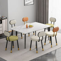 Chaise de salle à manger Bilido de luxe en cuir avec dossier, empilable, moderne, pour cuisine, restaurant, maison, chambre, appartement