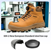 Chaussures de sécurité hiver 2026 OEM anti-rayures imperméables avec embout en acier pour femmes/hommes, bottes de travail rotatives en daim et fourrure, tige en toile