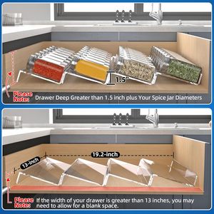 Organizador de Gaveta Dobrável de Acrílico Transparente para Temperos, 4 Níveis, Capacidade de 6L, com Bandejas Retangulares para Potes Artesanais - Product Image 5