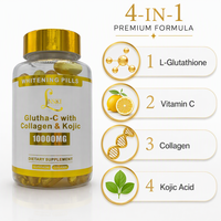 Complément Éclaircissant et Hydratant à la Vitamine C et au Collagène, Naturel, Premium, Sans OGM, pour Adultes, Marque Blanche, 14 Gélules Molles