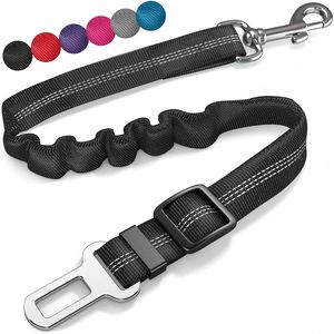 Anti-Choc Multifonctionnel Nylon Réfléchissant Réglable Bungee Laisse Élastique <span class=keywords><strong>Chien</strong></span> <span class=keywords><strong>Voiture</strong></span> Véhicule Ceinture de Sécurité Clip Noir avec Ceinture de Sécurité - Product Image 1
