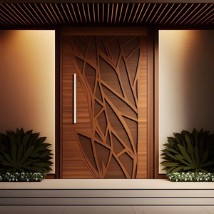 Ace Modern Grey Design <span class=keywords><strong>Glass</strong></span> Inserted <span class=keywords><strong>Metal</strong></span> Exterior Puertas de entrada frontal de aluminio sólido Puertas exteriores - Product Image 1