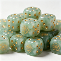 Dés en pierre précieuse D6 style jade, ensemble de dés à points, dés de casino de précision, dés de mahjong, logo gravé sur mesure