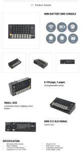 Batterie de bonheur, <span class=keywords><strong>Console</strong></span> <span class=keywords><strong>DMX</strong></span> <span class=keywords><strong>24</strong></span> <span class=keywords><strong>canaux</strong></span>, Mini contrôleur <span class=keywords><strong>DMX</strong></span>, équipement de scène et d'éclairage DJ - Product Image 6