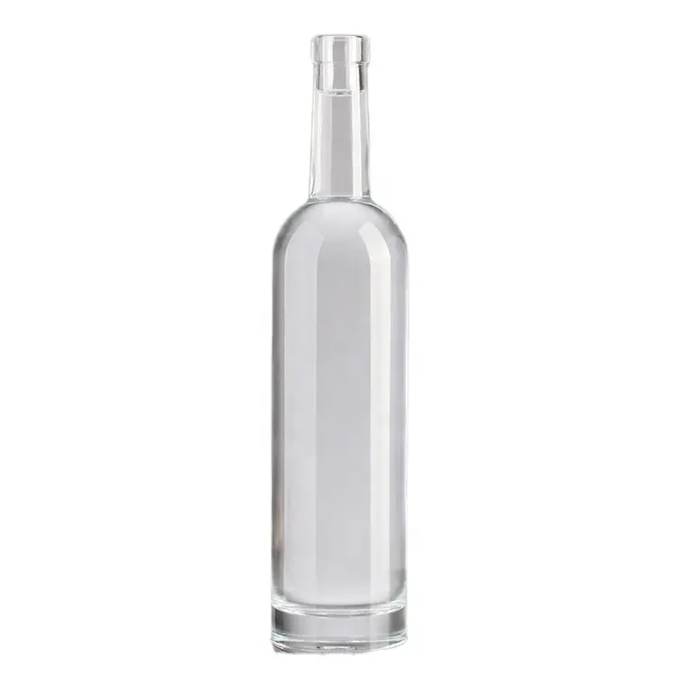 Прозрачный пустой дизайн, 300 мл, 375 мл, 500 мл, 750 мл, 1000 мл, стеклянная бутылка для водочных спиртных напитков с пробкой
