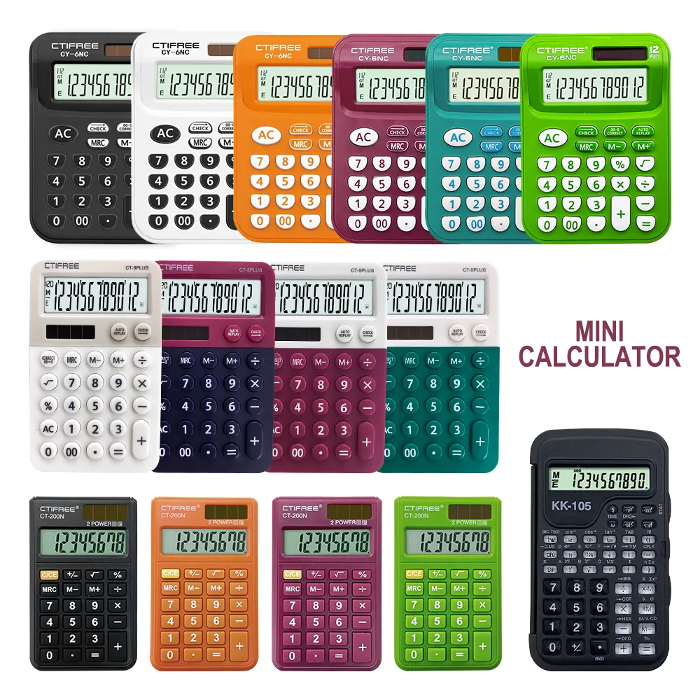 Mini Calculator Roze Rekenmachine 8 12 Cijferige Student Professionele Zonne-Energie Kleine Zak Mini Calculator Voor Kantoorbenodigdheden