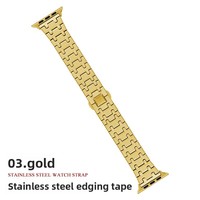 Compatible avec les montres intelligentes dotées d'un bracelet en acier inoxydable avec bord métallique et fermoir papillon (22 mm)