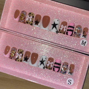 Ongles artificiels en acrylique de haute qualité, style français frais, 3D, faux ongles, stiletto, papillon, parfaits pour les fêtes, nouveauté 2025 - Product Image 3