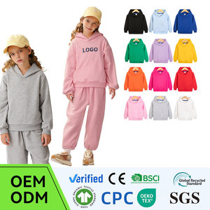 Vente en gros <span class=keywords><strong>de</strong></span> vêtements pour enfants : Sweat à capuche uni en pur coton à manches longues, haut <span class=keywords><strong>de</strong></span> sport pour enfants, sweat à capuche pour filles printemps-automne - Product Image 1