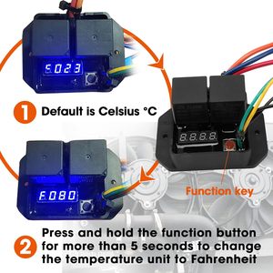 40A 12V thermatic điều khiển quạt làm mát điều khiển mô-đun tiếp sức điều chỉnh kỹ thuật số <span class=keywords><strong>Fan</strong></span> chuyển đổi xe kép Quạt điện dây khai thác - Product Image 5