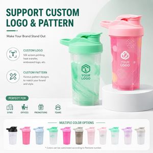 ขวดเชคโปรตีนแบบพกพา 500 มล. ปลอดสาร BPA พร้อมลูกบอลผสม ป้องกันการรั่วซึม สำหรับออกกำลังกาย ฟิตเนส และกีฬา  พร้อมโลโก้สั่งทำได้ - Product Image 4