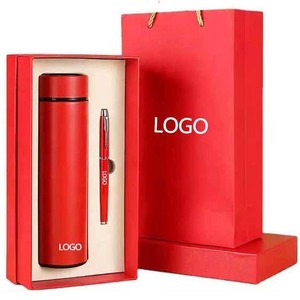 Customizable Luxury Promotional Office Gifts Thermos <b>Cup</b> Pen Box Business Stainless Steel Eco-friendly Personalization Gift Set - Product Image 1
