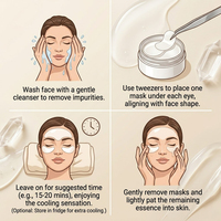 Patchs Hydrogel Contour des Yeux Anti-Poches et Anti-Cernes au Rétinol, Peptides, Caféine et Acide Hyaluronique, Anti-Âge, Marque Blanche, OEM, 30 Paires