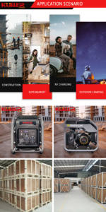 KULLER KU2500 5Kvaガソリン発電機2200W 4ストローク空冷エンジン6L燃料タンク自動/リコイル始動 - Product Image 4