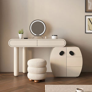Coiffeuse de maquillage grande capacité avec miroir éclairé pour la maison et la chambre à coucher - Product Image 2