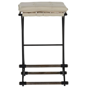 Frederick Counter <b>Stool</b> linen cushion, wooden ,iron Durable High Bar <b>Stool</b> for Home Bar & <b>Dining</b> Room - Product Image 2