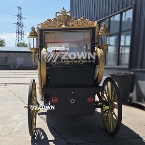 Carruaje Eléctrico ZOWN Royal, Diseño Ornamental Negro y Dorado, Asientos Rojos, Cuatro Ruedas, Vehículo para Recorridos en Parques Temáticos - Product Image 2