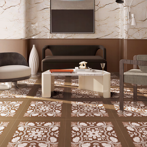 Carreaux <span class=keywords><strong>de</strong></span> parquet en bois mat 600x600, style rétro français européen, antidérapants, pour salon, café commercial, bar, balcon extérieur - Product Image 6