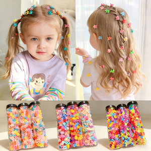 Pinzas de Pelo Infantiles de Plástico, Hechas a Mano, Coloridas y Elegantes, con Diseño de Corona y Estrellas, para Niñas Pequeñas, para Flequillo y Trenzas, 3cm, Regalo - Product Image 1