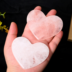 Pierre de Guasha en cristal en gros, outil de massage Guasha en quartz rose naturel en forme de cœur pour la santé - Product Image 6