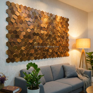 Paneles de Madera Natural de Lujo, Mosaico de Madera Moderno, Diseño de Azulejos de Madera 3D para Revestimiento de Paredes, Personalizable en Cualquier Forma - Product Image 2