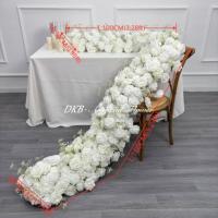 Vente en gros de fleurs artificielles de haute qualité, chemins de table floraux blancs, décoration de mariage, décoration de la rue des amoureux pour la Saint-Valentin
