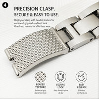 Bracelet de montre de luxe en acier inoxydable brossé mat avec fermoir à maillons carrés pour montres intelligentes pour femmes