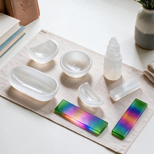 Cuenco <span class=keywords><strong>de</strong></span> Selenita, <span class=keywords><strong>Piedra</strong></span> Natural Curativa, Plato <span class=keywords><strong>de</strong></span> Cristal Blanco Hecho a Mano para Decoración Feng Shui, Venta al Por Mayor - Product Image 1
