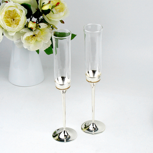 カスタムギフトゴールドセットmrmrs花嫁と花婿フルートシャンパンウェディンググラス - Product Image 3