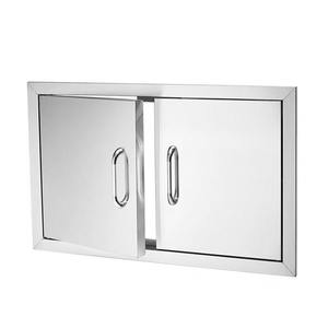 Offre Spéciale d'îlot de barbecue de cuisine extérieure moderne de Victory Kitchen en acier inoxydable 304/201 avec évier de porte d'armoire intégré en bois massif - Product Image 4