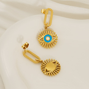 Zogxin Evil Eye Drop Earrings Gold Plated 18K Stainless Steel Women Fashion Jewelry - Product Image 2
