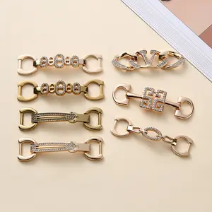 Wholesale High End Metal Bag Shoes Buckle Rhinestone Decorative Clasp For Boots Connector Hardware Accessories