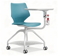Chaise de bureau moderne pour l'école, la formation et la salle à manger, pour étudiant, avec tablette, cadre en plastique pliable, pieds en fer, poignée coulissante
